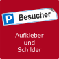 Preview: Parkplatzaufkleber Besucher mit Piktogramm im Kennzeichenformat